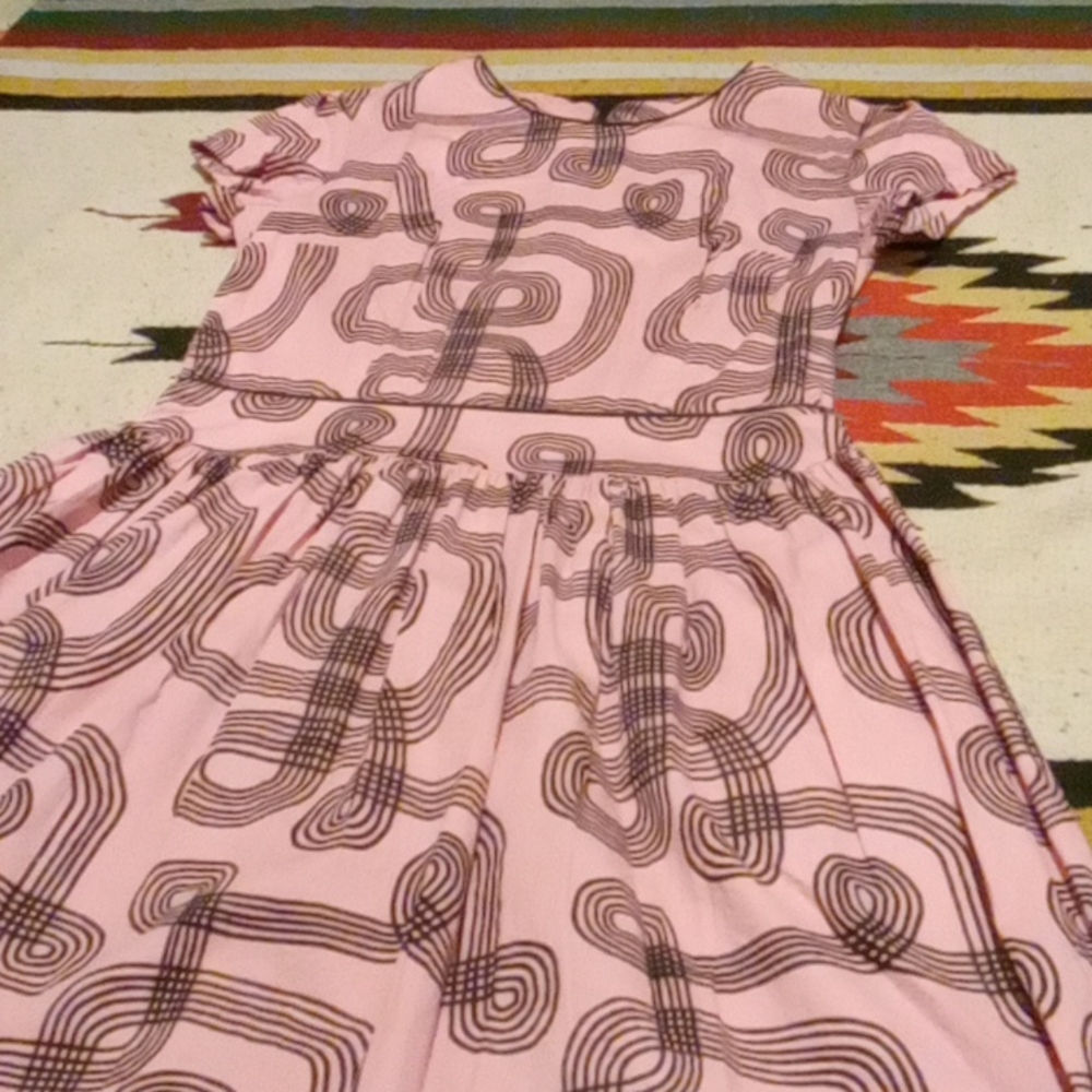 Nooworks pink dress cotton knee length a-line